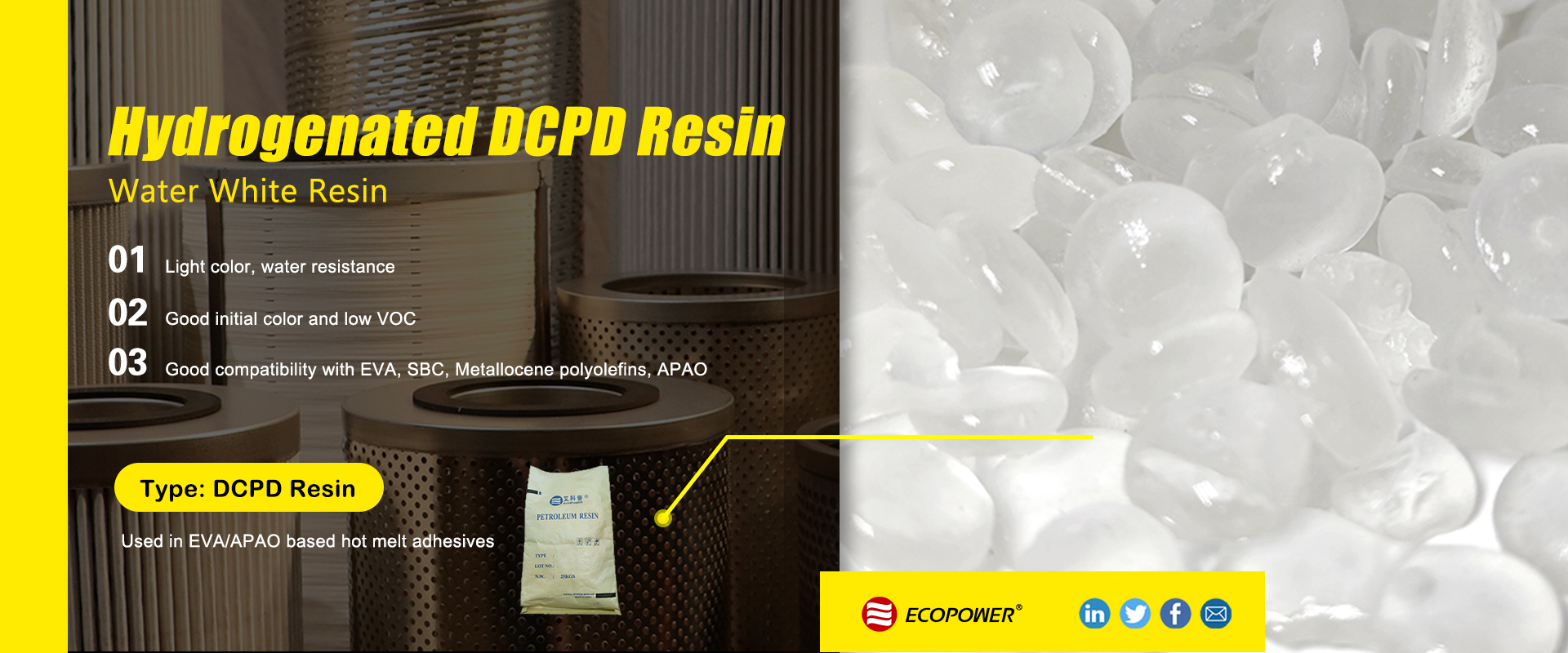 DCPD RESIN water white resin